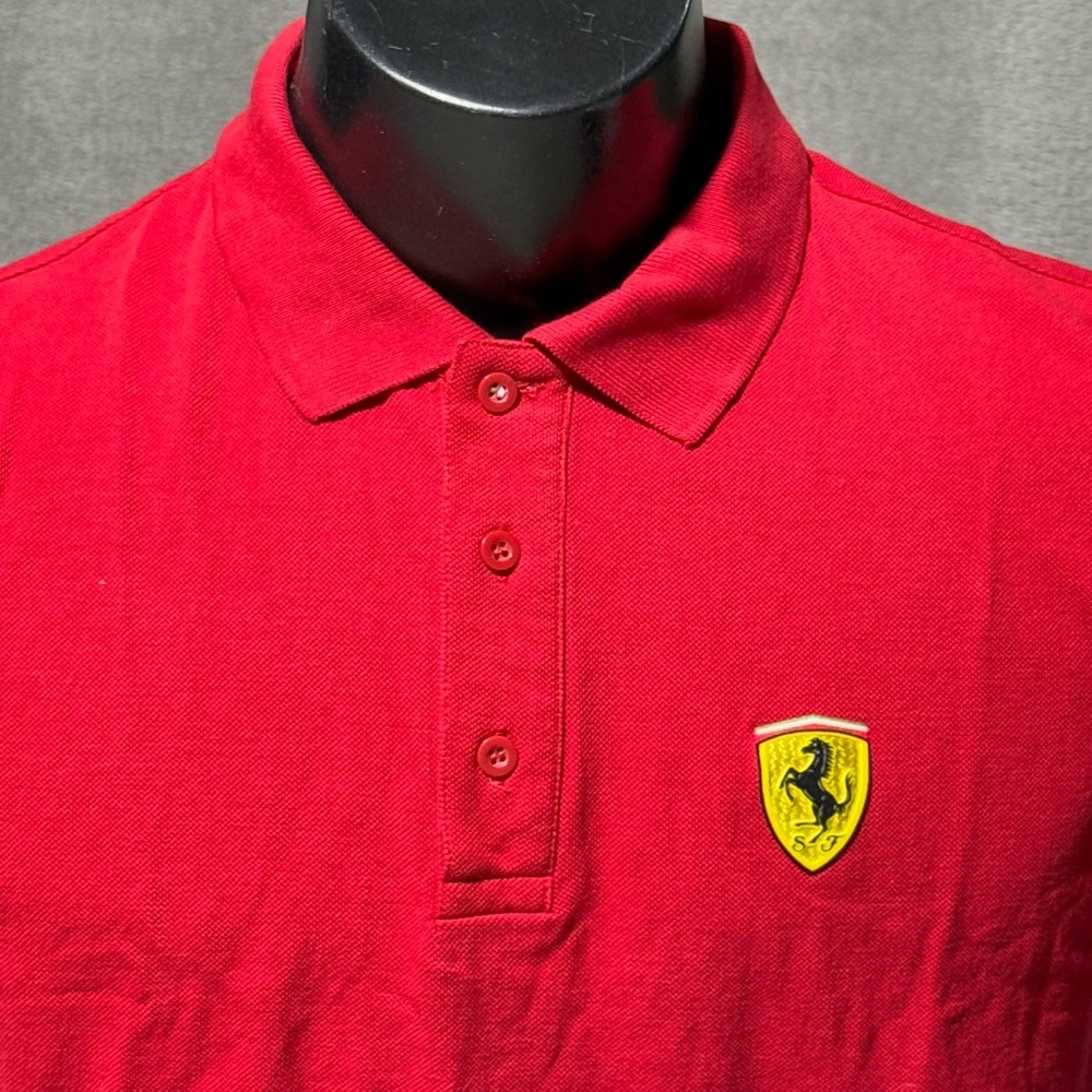 Ferrari Men’s Red Polo Shirt – Size L – Authentic